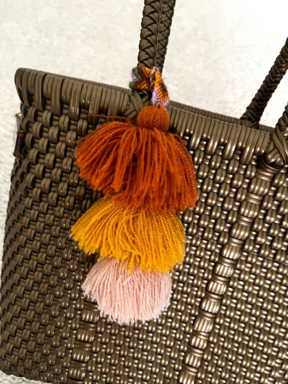 Squeeze De Citron Bronze Woven Mini Top Handle Tote - Picture 6 of 8